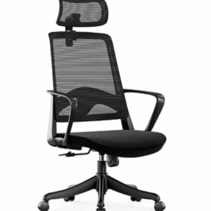 A1671-4 丹肯網椅 高背 黑色 布 扶手高62~72公分