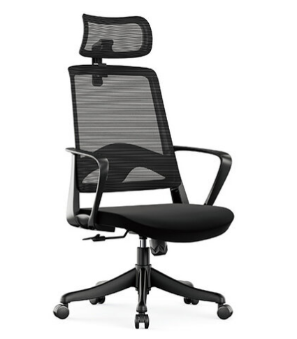 A1671-4 丹肯網椅 高背 黑色 布 扶手高62~72公分