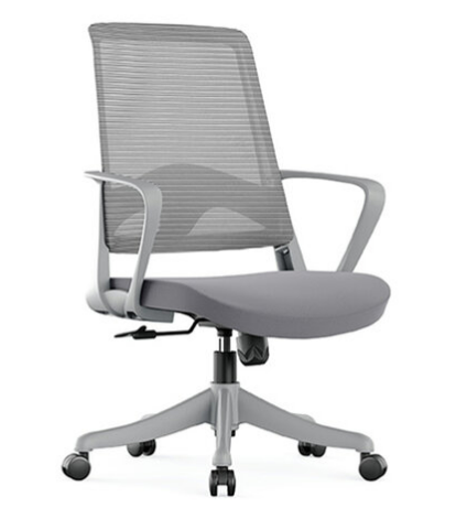 A1672-2德魯網椅 低背 灰色 布   扶手高62~72公分