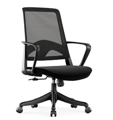 A1671-5 丹肯網椅 低背 黑色 布 扶手高62~72公分