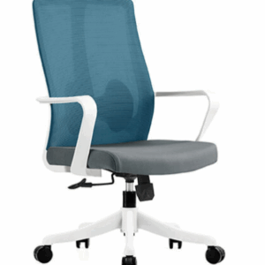 A1673-2 麗貝卡網椅 低背 白色 布 扶手高61~71公分