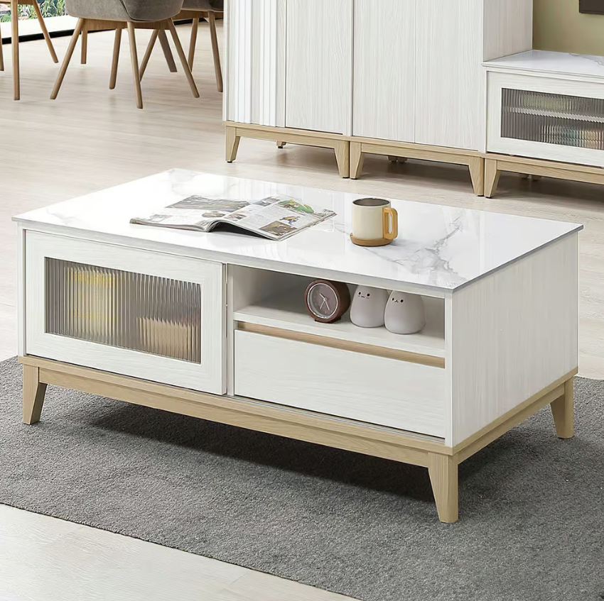 545-2 洛蒂4尺推門岩板大茶几 (雙邊造型.雙邊使用)