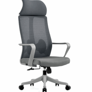 A1673-4 諾瑪網椅 高背 灰色 布 扶手高61~71公分