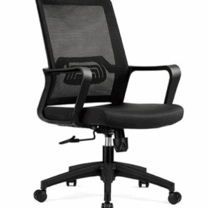 A1674-2 丹泰網椅 低背 黑色 布扶手高61.5~71.5公分