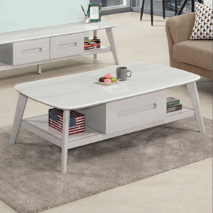 548-4 爾德4.3尺二抽科技石大茶几 (兩面單抽皆可開)