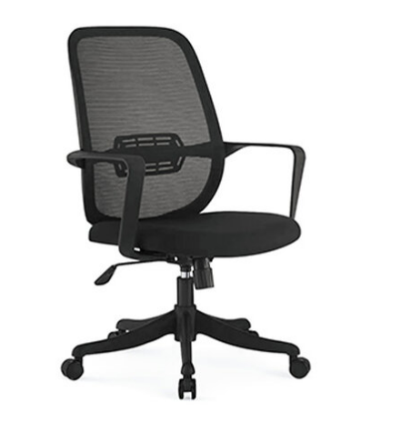 A1675-5 蒂娜網椅 中背 黑色 布 扶手高65.5~73.5公分