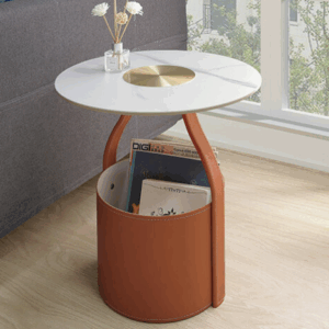 A329-01威麥馬鞍皮岩板小茶几