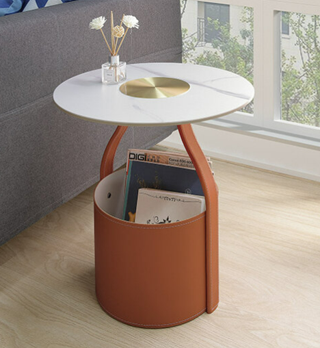 A329-01威麥馬鞍皮岩板小茶几