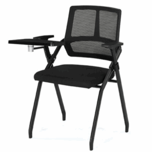 A1682-1 荷普培訓椅-黑色-布-附寫字板 扶手高69公分 坐高46.5公分