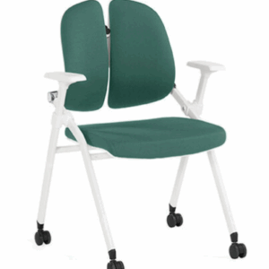 A1681-2 漢娜培訓椅 白色 綠布 附滑輪 扶手高65公分 坐高44.5公分