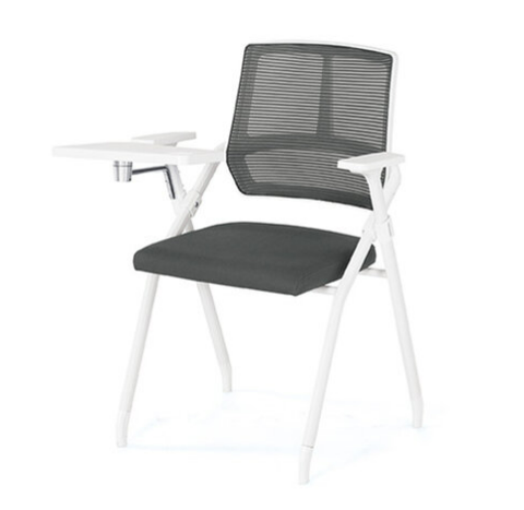 A1682-2 荷普培訓椅 白色 布 附寫字板 扶手高69公分 坐高46.5公分