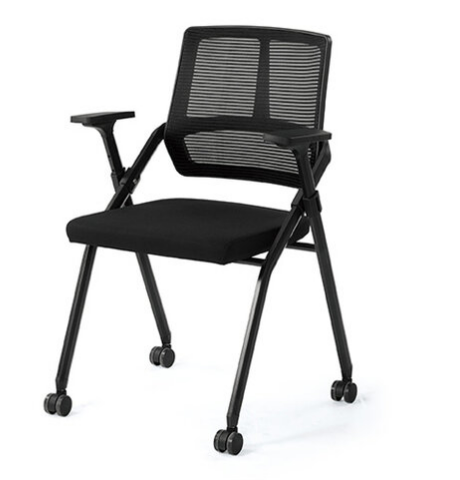 A1682-3 多麗絲培訓椅 黑色 布 附滑輪 扶手高69公分 坐高46.5公分