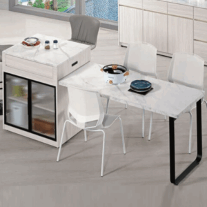 A1683-1克萊格5尺仿石面中島型多功能餐桌櫃 A型   附活動隔板1片、附插座