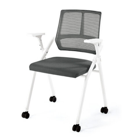 A1682-4 多麗絲培訓椅 白色 布 附滑輪 扶手高69公分 坐高46.5公分