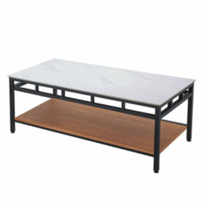 E258-4 ST801岩板石面大茶几 烤黑砂