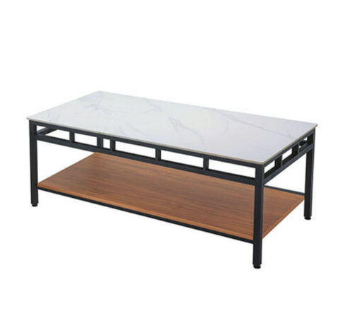 E258-4 ST801岩板石面大茶几 烤黑砂