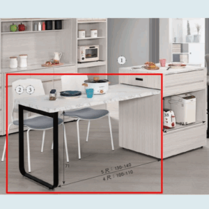 A1683-4 克萊格5尺仿石面L型桌面架