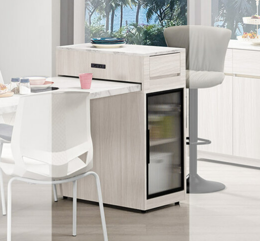 A1684-3 克萊格1.3尺仿石面鋁門中島櫃 附活動隔板1片、 ⊙附插座、