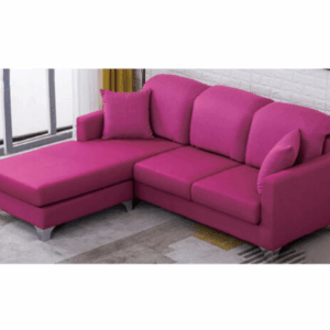 G524-1 A20粉桃L型布沙發 全組全拆洗