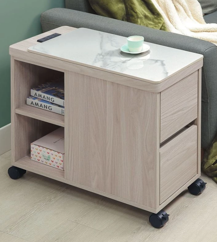 E261-4 雪杉岩板活動沙發邊櫃