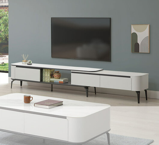 A343-01德里卡6.2尺玻璃伸縮長櫃 伸縮：188~285公分