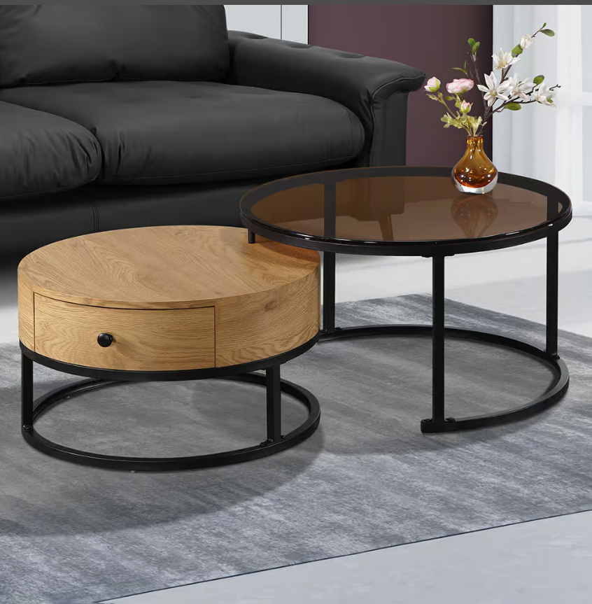 569-5柯爾單抽組合圓几 全組 (恕不拆賣）