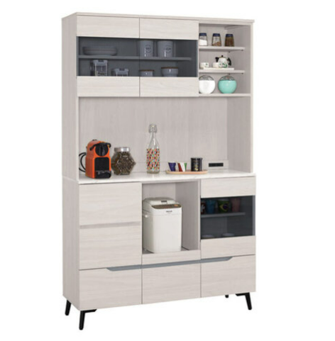 A1692-1 羅恩4尺仿石面收納櫃 附活動隔板4片、 ⊙附插座