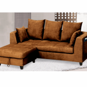 G526-1 2089咖啡色L型布沙發