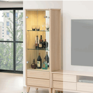 E267-1 米樂實木洗白2.1尺展示櫃