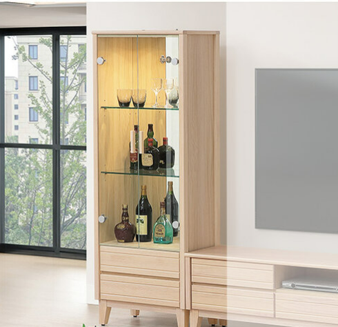 E267-1 米樂實木洗白2.1尺展示櫃