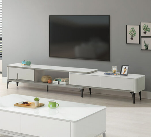 A345-02傑尼特6尺玻璃伸縮長櫃 伸縮：182~280公分