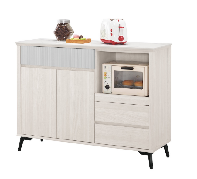 A1697-2 喬倫斯4尺岩板收納櫃 (附活動隔板1片) (桌面12mm岩板)