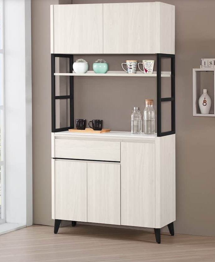 A1700-2 艾德嘉3尺岩板收納櫃 (附活動隔板1大1小片)厚12mm岩板桌面