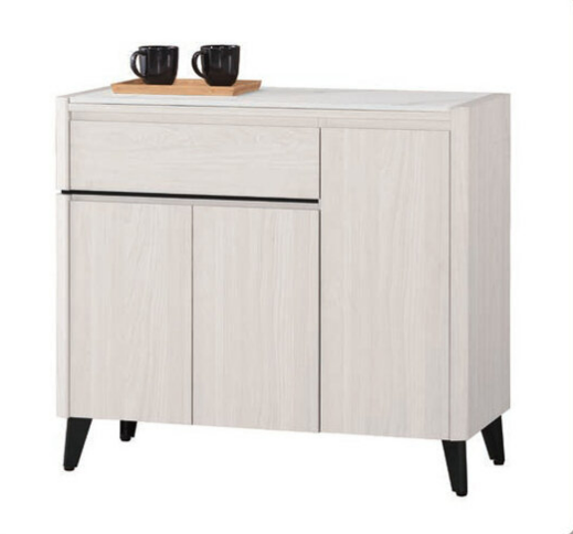 A1700-4 艾德嘉3尺岩板收納櫃下座 附活動隔板1片、 ⊙桌面12mm岩板