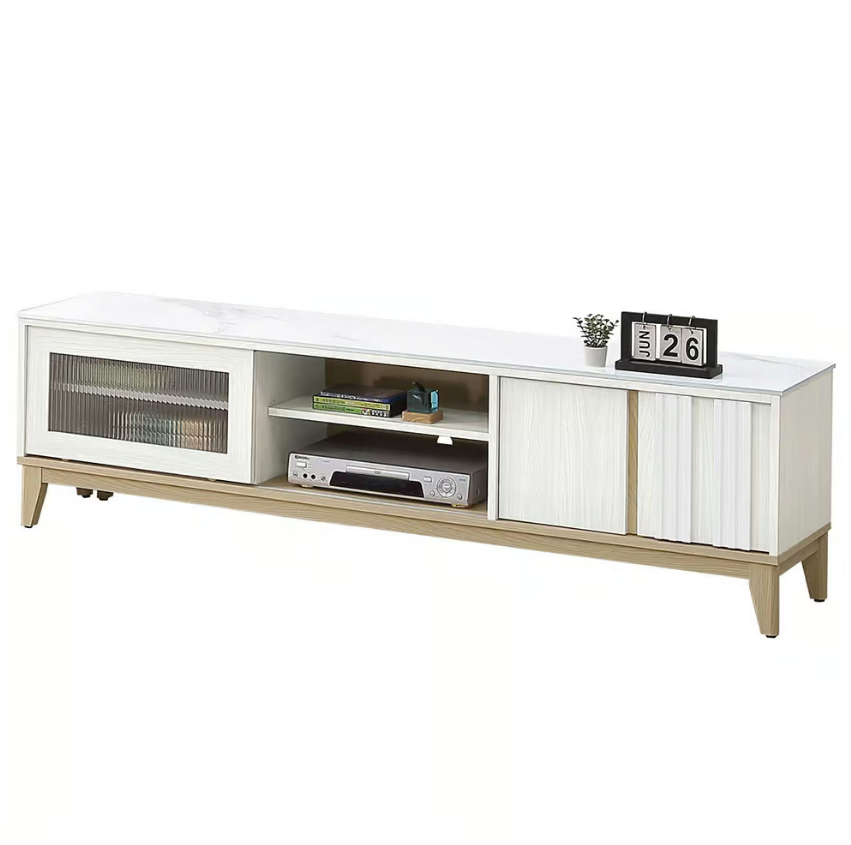 608-3洛蒂6尺推門岩板電視櫃 (附2片活動隔板)(開門內無隔板)