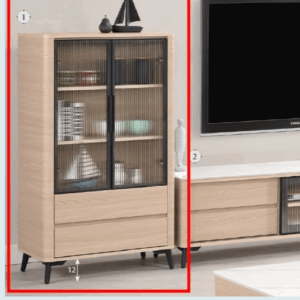 A1480-2 艾維斯2.5尺鋁門展示櫃 附活動隔板2片