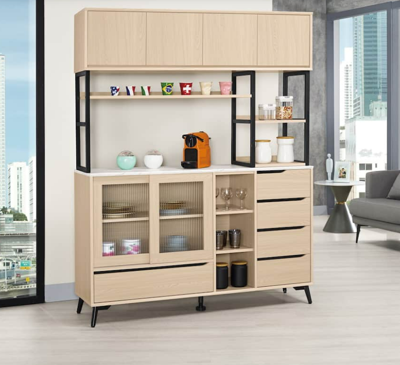 A1703-1 朵利斯5尺仿石面收納櫃 (附活動隔板3大2小片)