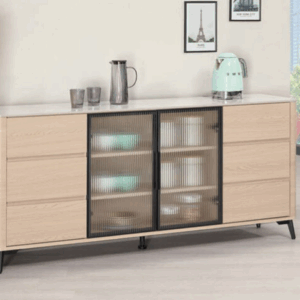 A1702-1 艾維斯6尺岩板餐櫃 ⊙附活動隔板2片、 ⊙桌面12mm岩板