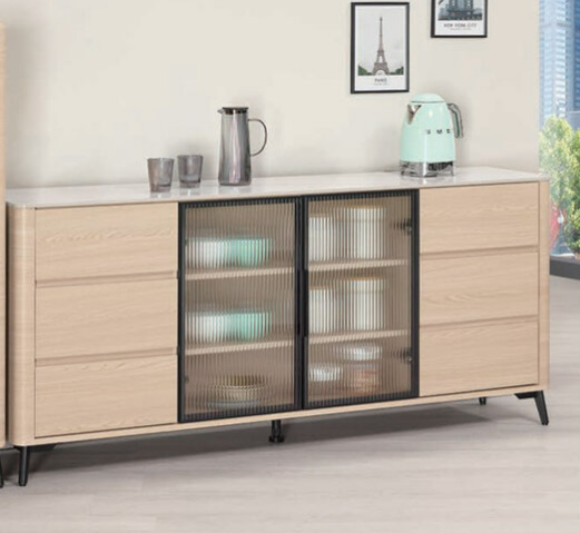 A1702-1 艾維斯6尺岩板餐櫃 ⊙附活動隔板2片、 ⊙桌面12mm岩板