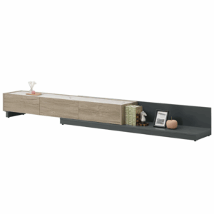 618-3艾倫6尺伸縮電視櫃 (不分左右方向桌面採用仿大理石紋美耐皿)