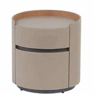 C280-6 6320圓形雙抽床頭櫃 米灰