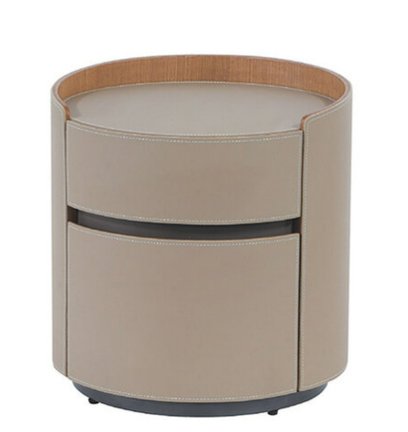 C280-6 6320圓形雙抽床頭櫃 米灰