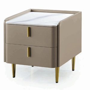 C279-14 6010床頭櫃 駝色皮