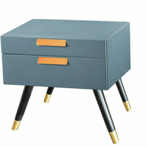 C279-18 6005-1 深灰床頭櫃 黑金腳