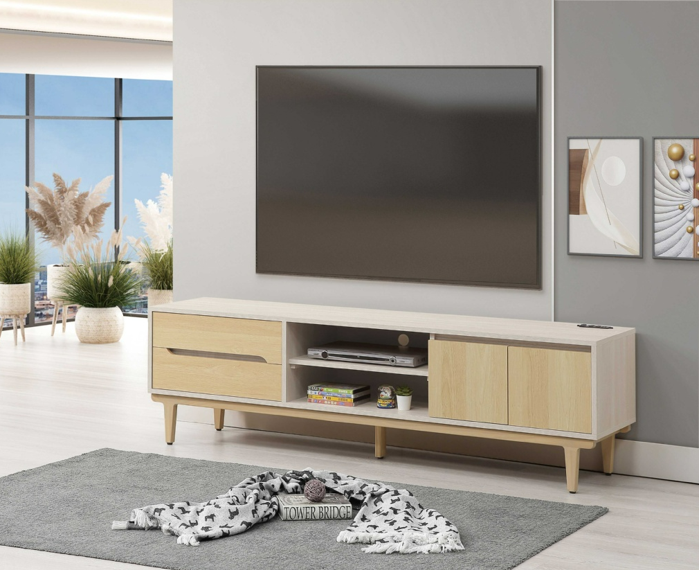 612-2帕特6尺開門電視櫃 附電線孔x2 門內無隔板