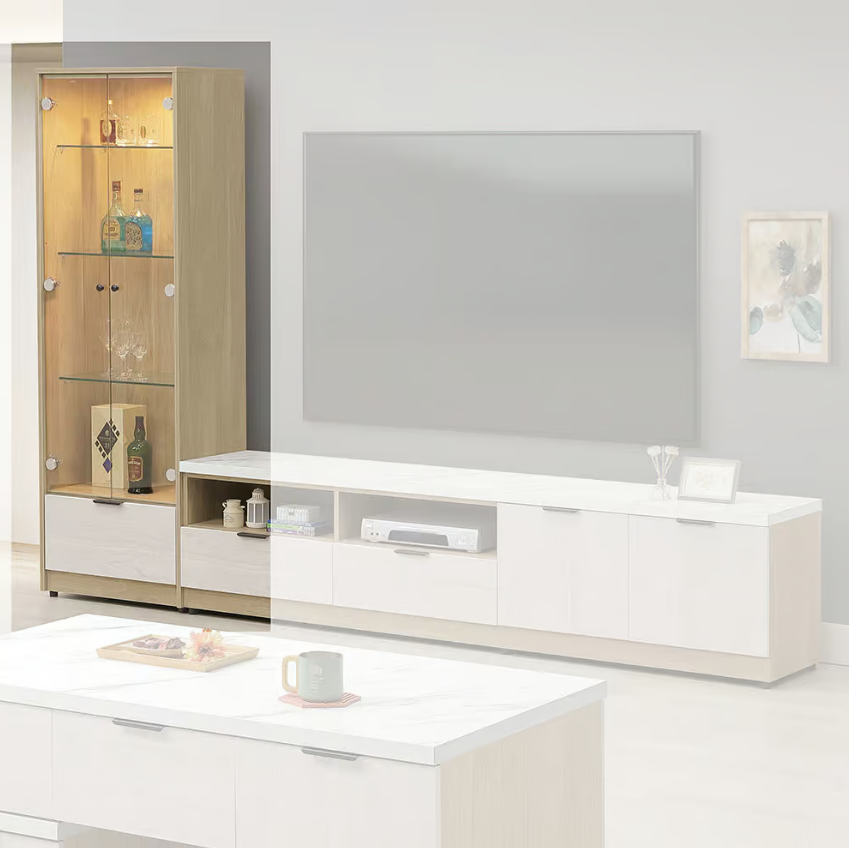 596-2庫克2尺展示櫃 (門片5mm強化玻門，附2片8mm玻璃隔板) (附LED省電燈具，採用線上開關)