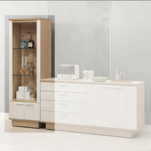 613-2喬圓2尺展示櫃 (門片5mm強化玻璃，附2片8mm玻璃隔板) (附LED省電燈具，採用燈上開關)