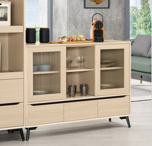 A1705-3 朵利斯4尺推門收納櫃 附活動隔板3片