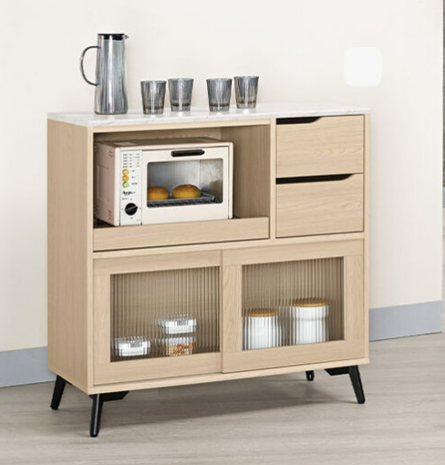 A1704-4 朵利斯3尺仿石面推門收納櫃下座