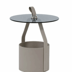 C284-10 618手提玻璃面小圓几 灰色